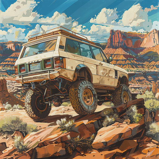 Off-road vehicle ready to tackle the rocky desert challenges