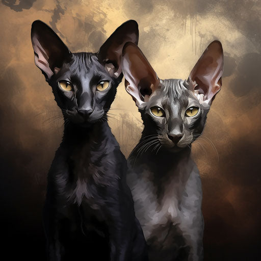 Two oriental shorthair cats