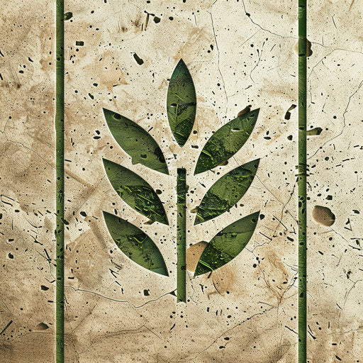 Nature-inspired construction logo on natural texture background