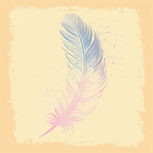 Bohemian clipart style flat tattoo sketch of a feather