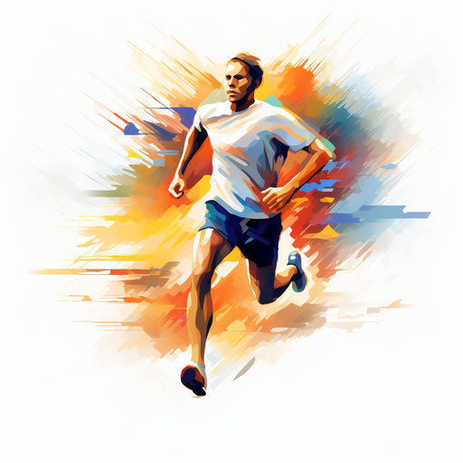 Impressionistic running clipart on white background