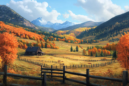 Picturesque autumn scene in the mountains of Goldpeak