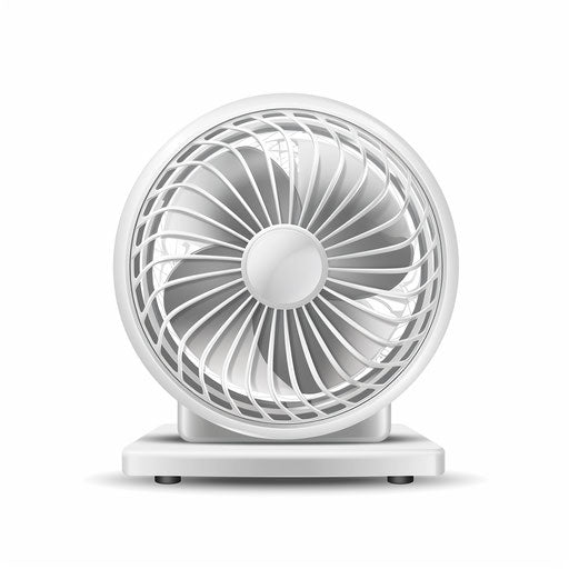 Realistic electric fan clipart on flat white background
