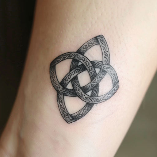 Celtic knot tattoo with architectural twist