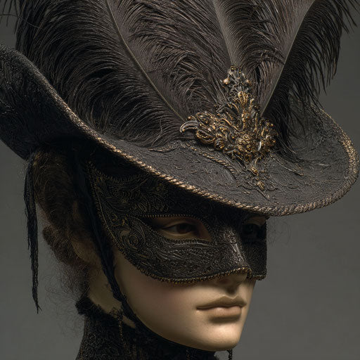 Portrait of a woman in an intricate metallic mask