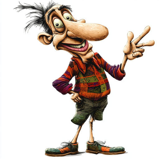 Humorous caricature of a new year clipart caricature