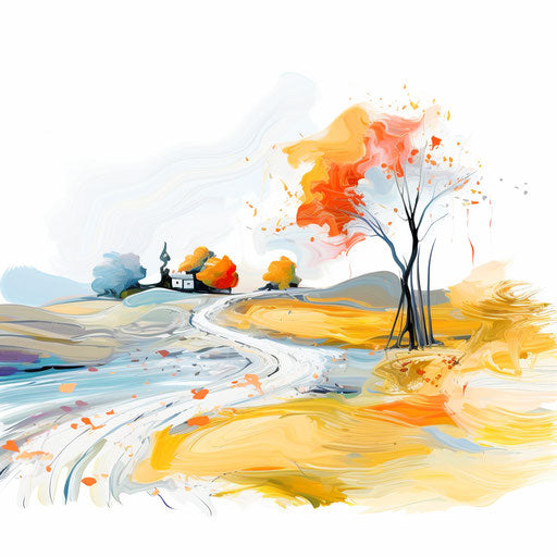 Impressionistic Art clip art design on white background