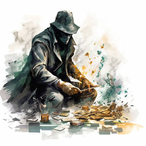 Thief in Impressionistic Art style on white background