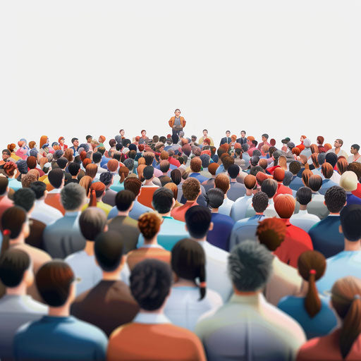 Audience illustration in a realistic style with a flat white background