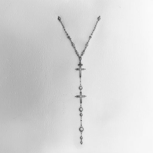 Rosary tattoo outline focusing on the essence of the design