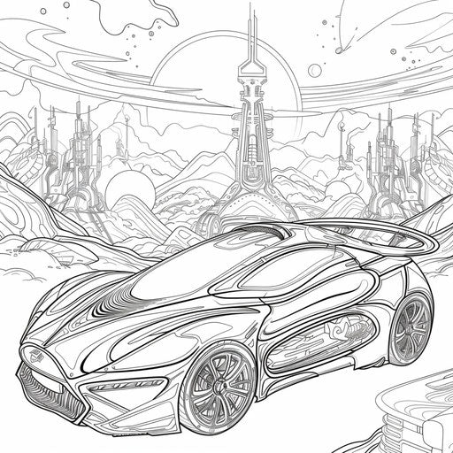 Futuristic car with advanced technologies