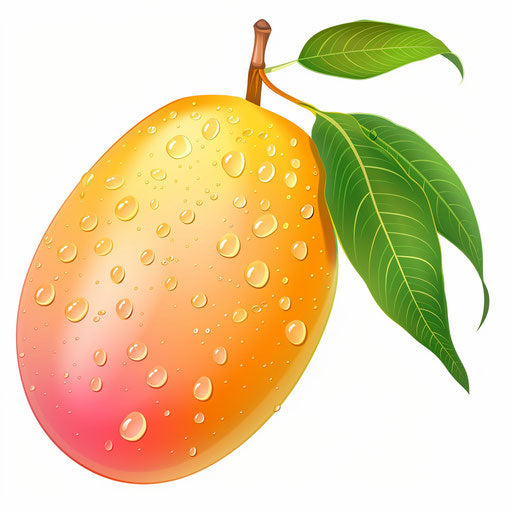 Realistic style mango clipart on flat white background