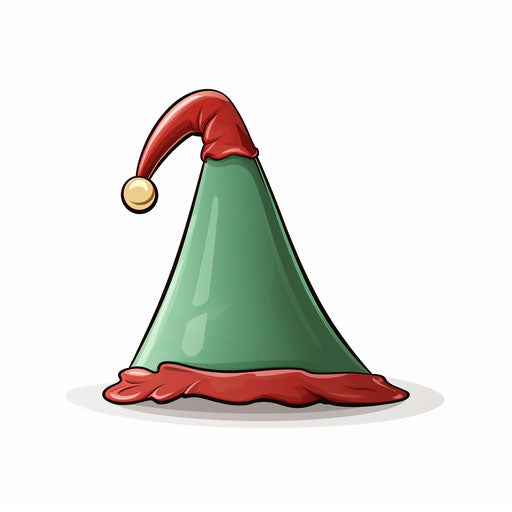 Elf hat clipart in Minimalist style, on white background