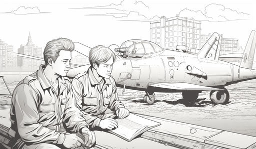 The fighter coloring pages, detailed marine views