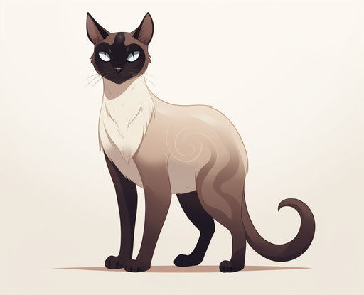A Siamese cat in Northern and Southern Dynasties style