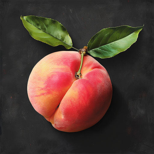 Realistic peach illustration on dark background