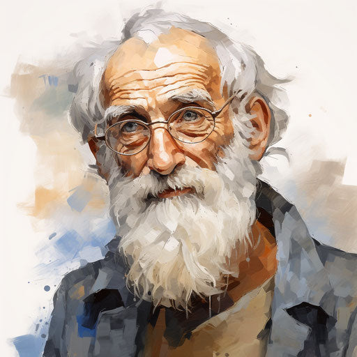 Grandpa clipart in the style of Oil painting