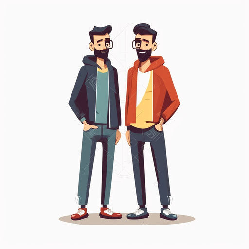 Brother in Minimalist style on white background