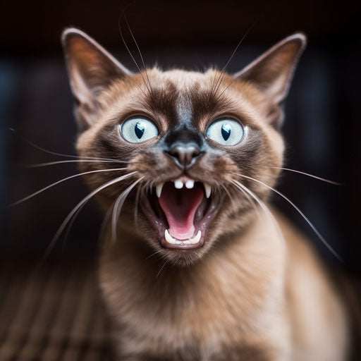 Burmese cat meowing