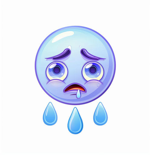 Sad face with tears and blue snot