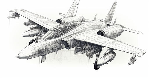 Drawing an airplane outline on white background vector