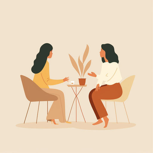 Conversation clipart on flat cream background