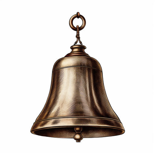 Bell in the style of Chiaroscuro Art, on white background