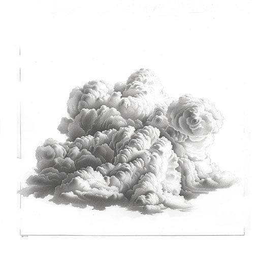 Realistic cumulus cloud tattoo design