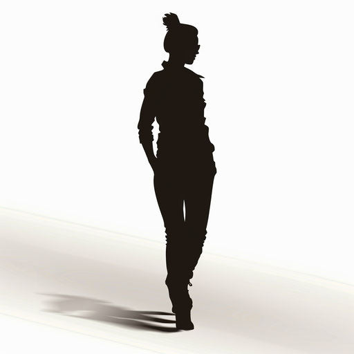 Person silhouette in photo realistic style on white background