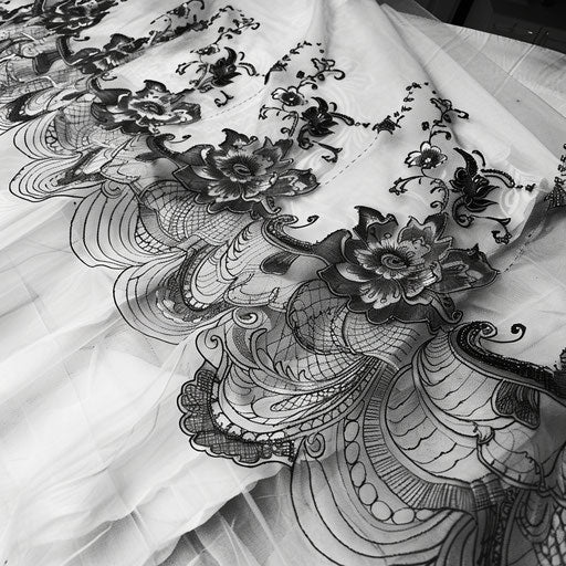 Vintage lace tattoo sketch