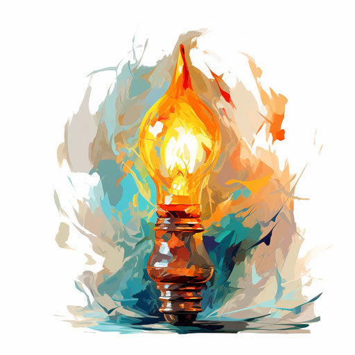 Light illustration in the style of oil painting, on a white background