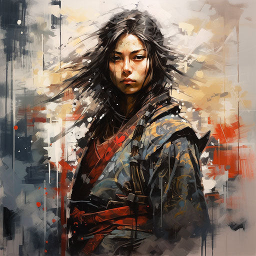 Glorious samurai warrior, striking visual style