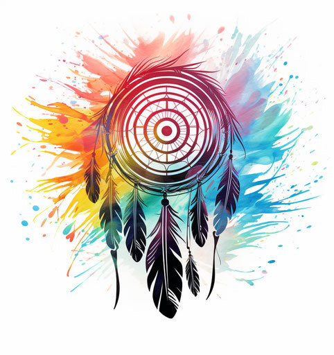 Free spirit tribal emblem with free spirit feathers