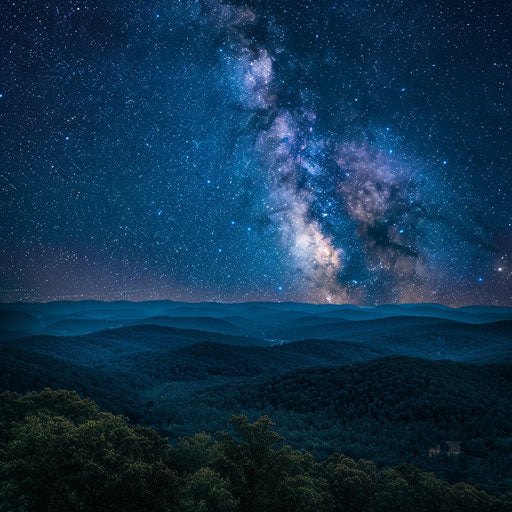 The Ozark Mountains under a clear starry night