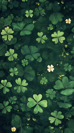 Shamrocks, green background, St. Patrick's theme, phone wallpaper