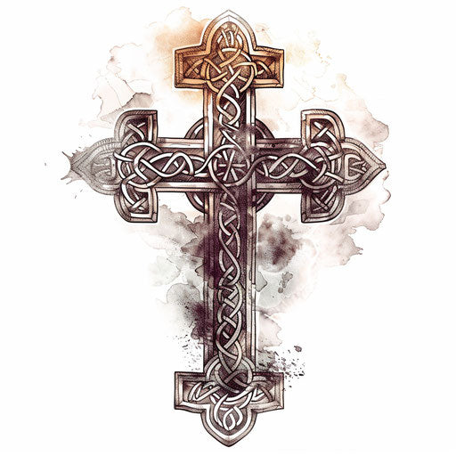 Vintage Celtic cross on white background for added charm