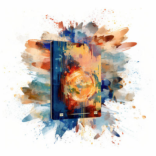 Passport in Impressionistic Art style on white background