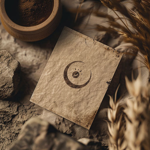 Handcrafted restaurant logo with earthy tones and natural texture background