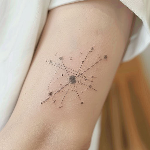 Futuristic design of the Libra constellation tattoo