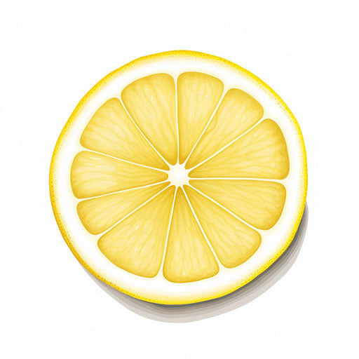 Minimalist lemon slice clipart on white background