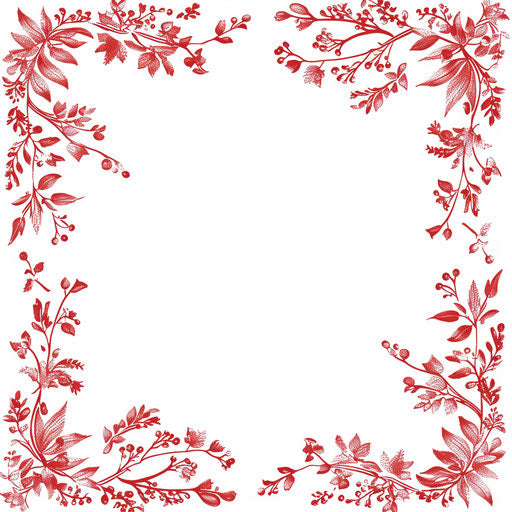 Realistic red border on flat white background