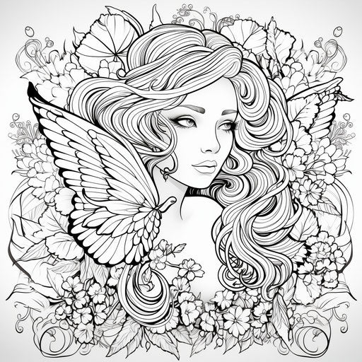 Free coloring pages for adults, monochromatic serenity style