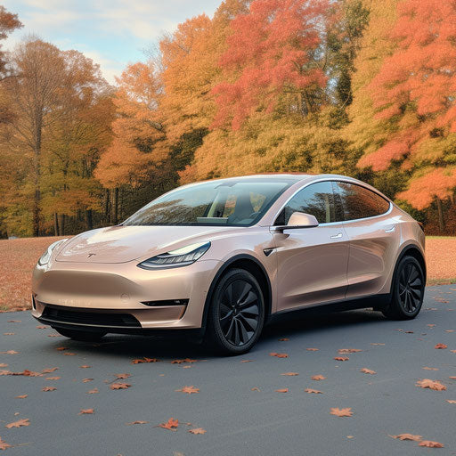 Tesla model Y Champagne color car