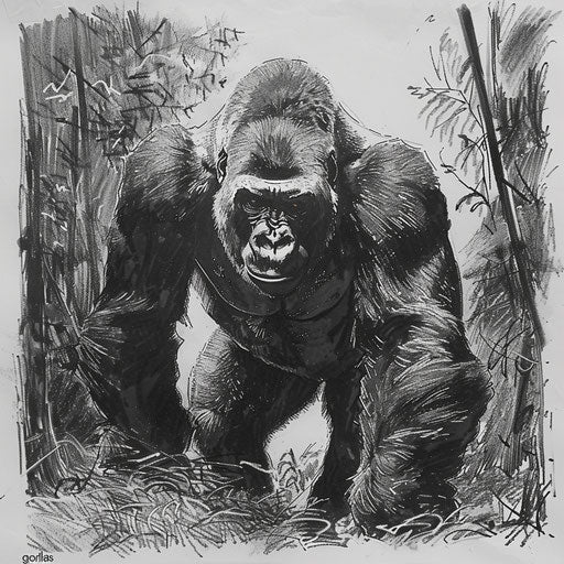 Strength and leadership of gorillas with majestic silverback