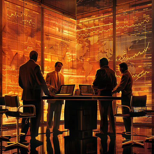 Financial team analyzing live stock market feeds