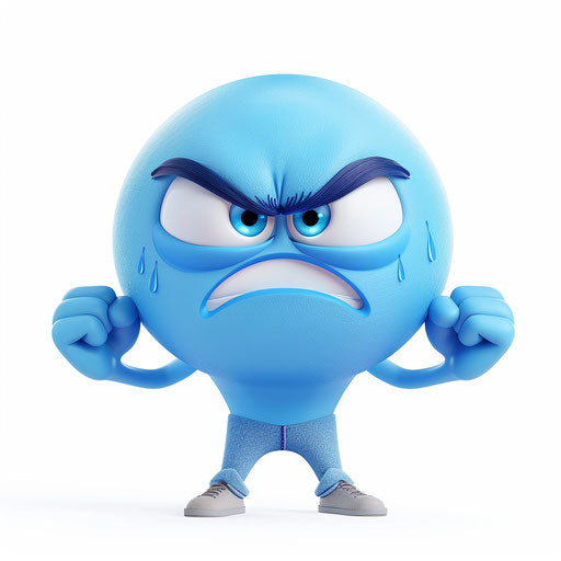 Sad and Angry Emoji on White Background