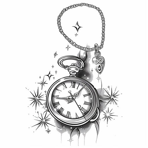 Stylish sketch of a silver locket with trendy design