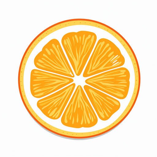 Minimalist orange slice illustration on white background