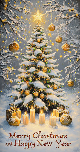 Eclectic Merry Christmas And Happy New Year Caricature Clipart for Home Office Decor