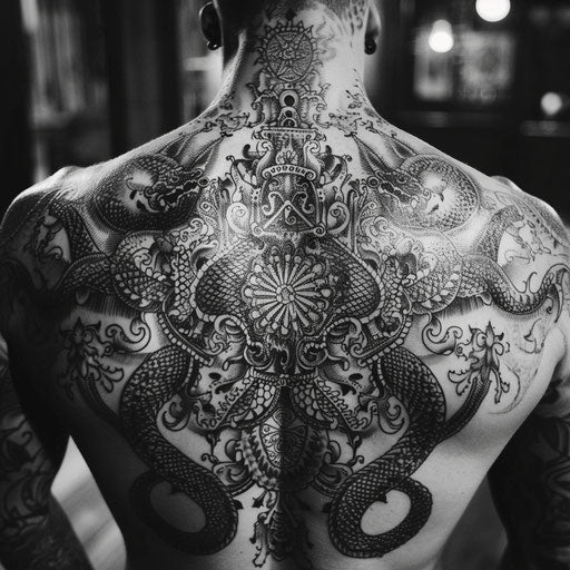 Tattoo symbols with intricate details